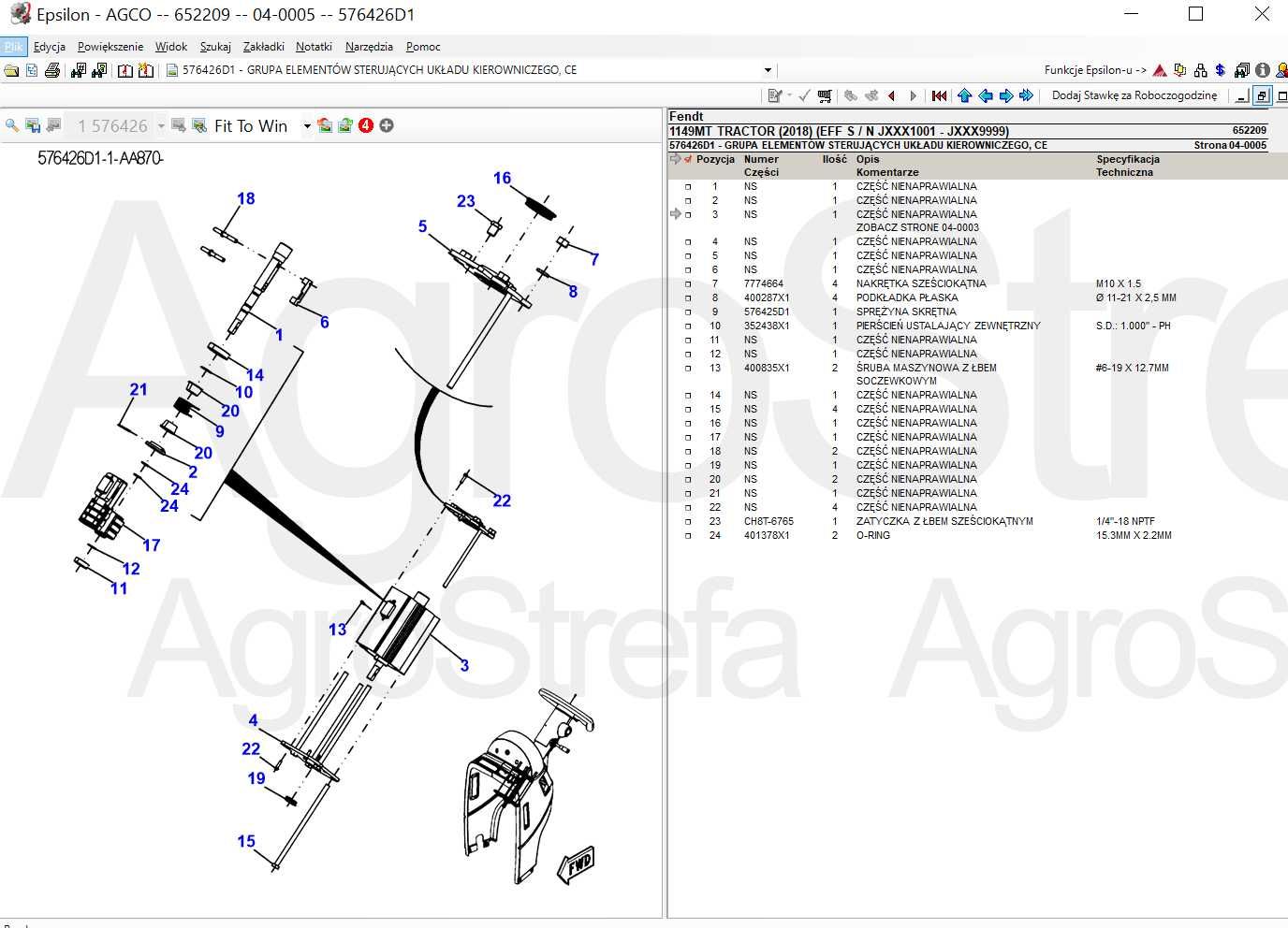 KATALOG CZĘŚCI AGCO Epsilon 2021 Fendt Massey Ferguson PL WERSJA