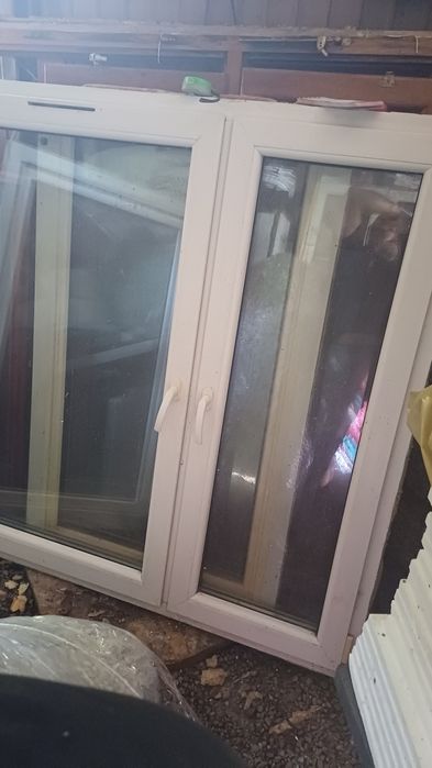Okno plastikowe dwu szybowe z demontażu