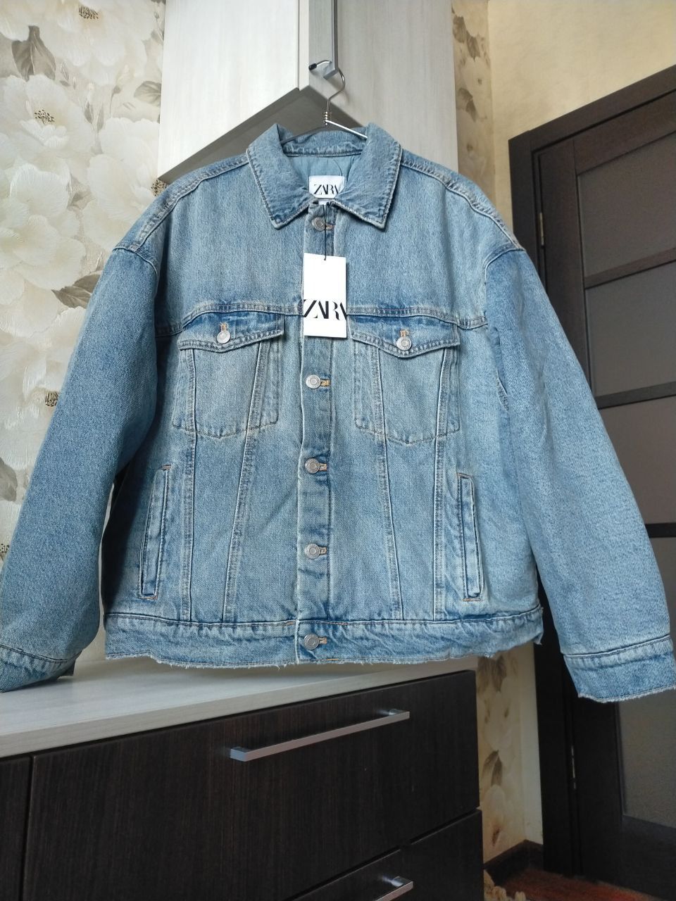 Джинсова куртка джинсовка рубашка L розмір 48 Zara