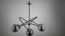 Lampa wisząca do salonu / Żyrandol Sagito chrom czarna