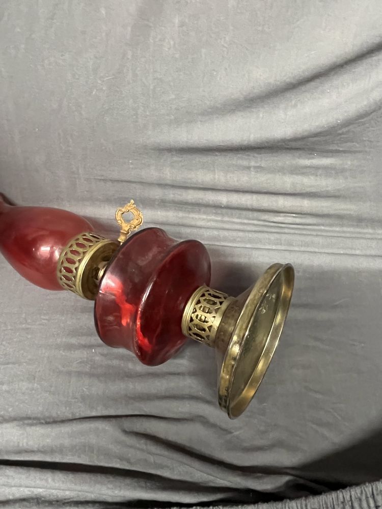 Lampa naftowa szkło Stylowe przedmioty