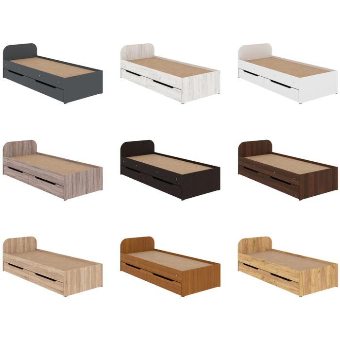 Кровать односпальная СОНЯ 80х190 с ящиками 3 варианта / 10 цветов