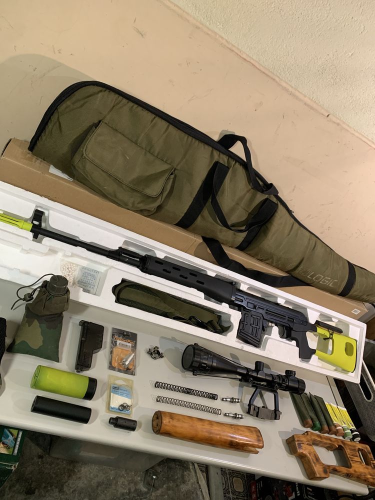Arma/Réplica Airsoft - Sniper SVD Dragunov A&K NOVA EM CAIXA + ACESSÓR