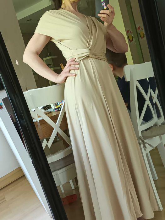 Elegancka sukienka kopertowa, S, jak nowa