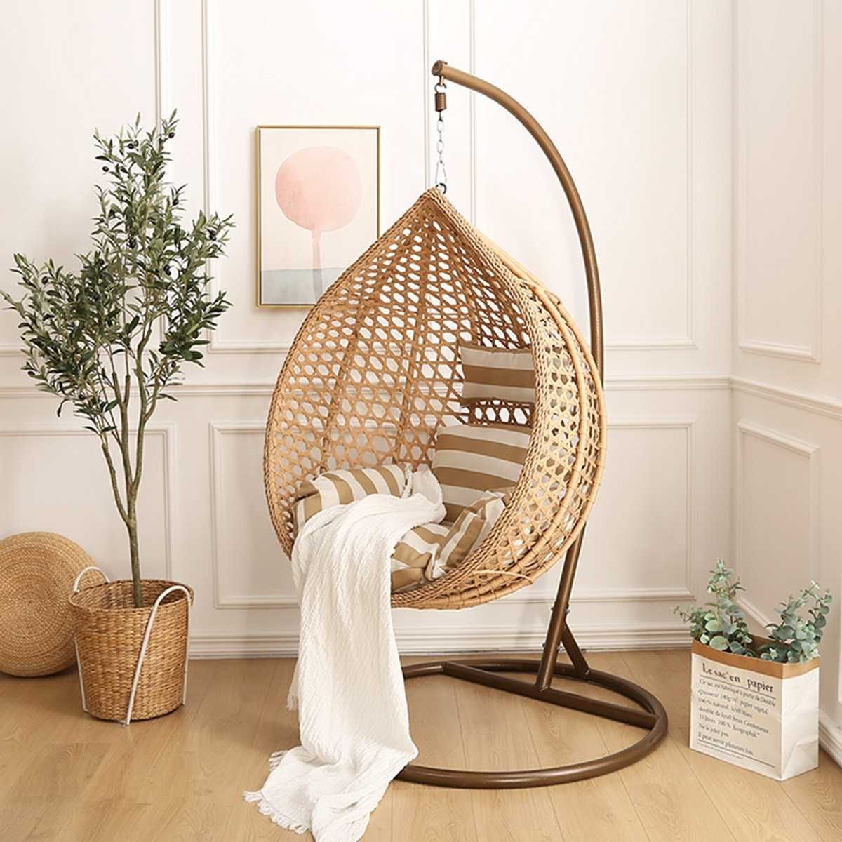 Fotel wiszący kokon huśtawka ze stelażem BOHO piękny super produkcja