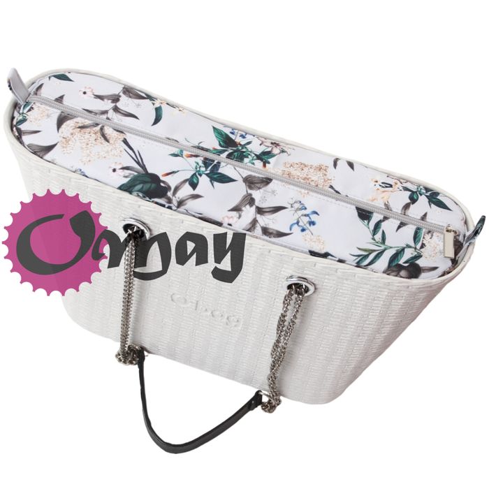 Szary organizer do OBAG URBAN MINI bzy konwalie 2 kieszenie wkład OMAY