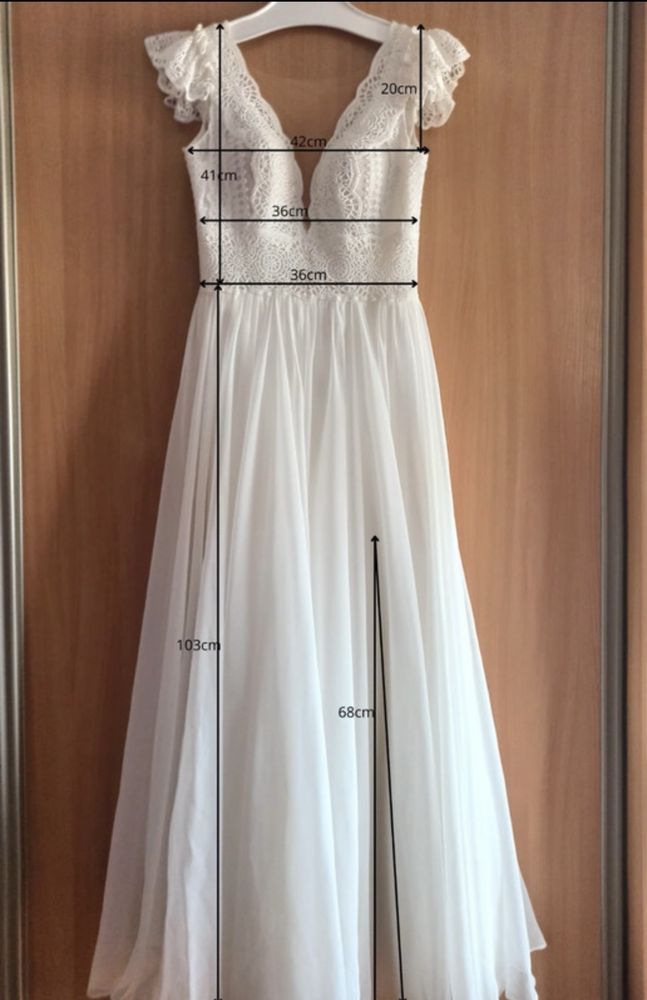 Suknia ślubna w stylu Boho + welon i podwiązki