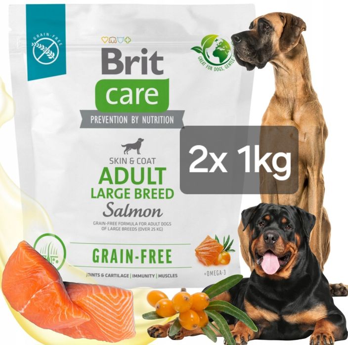 Brit Care 2x 1kg + Gratis, Adult Large Breed Salmon Łosoś 2kg Pokarm