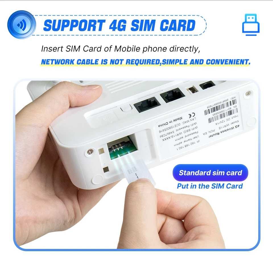WiFi Роутер модем 4G/3G LTE SIM картка 2 порта LAN до 32 абонент USB