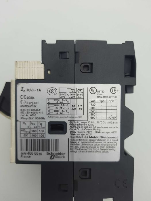 Автомат захисту Telemecanigue GV2 ME05/0.63-1A