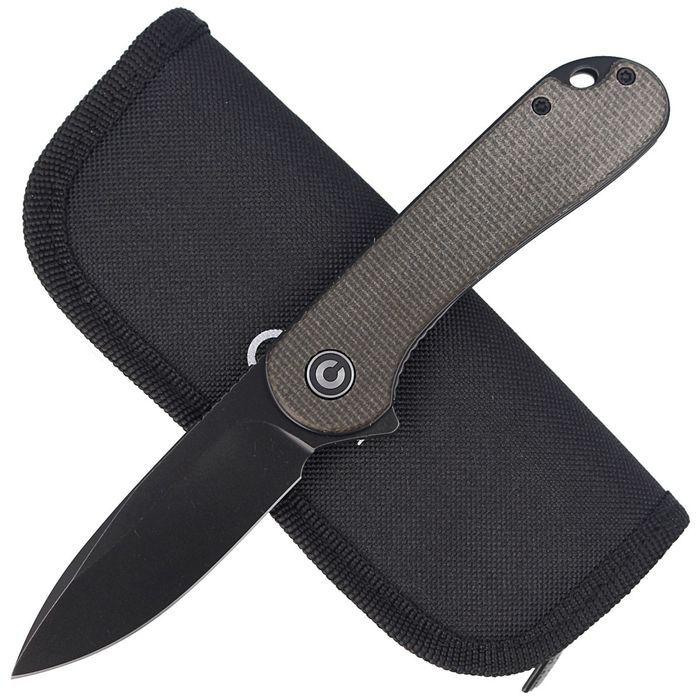 Nóż składany CIVIVI Elementum Flipper Green Micarta, Black Stonewashed