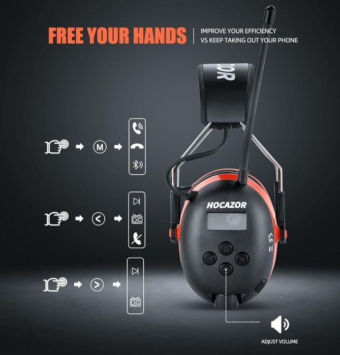 Słuchawki BT HOCAZOR HP033 wyciszające Bluetooth/ Radio