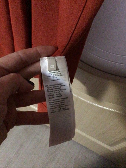 Розкішна Сукня резинка довга міді Stefanel Італія цегляний колір хс