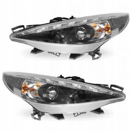 reflektory lampy kpl day line light led diody tuning peugeot 207 2006-2013