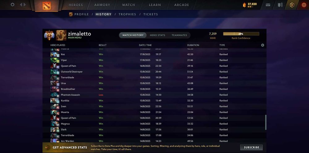 Dota 2 account Дота 2 аккаунт 7259 mmr rank Immortal - Титан