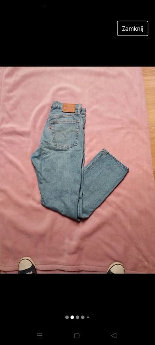 Jasnoniebieskie jeansy Levi's 501 , dziury,  W 26 L 28