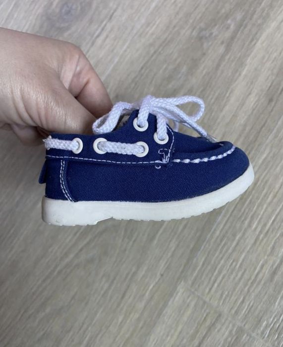 Брендові текстильні дитячі сині хакі кеди  12 16 17