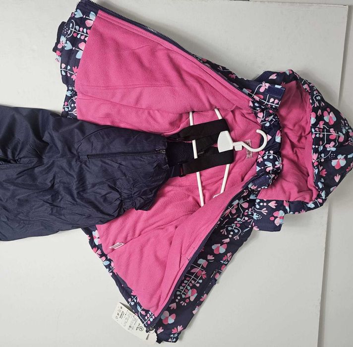 Komplet zimowy na śnieg dla dziewczynki kurtka spodnie 122