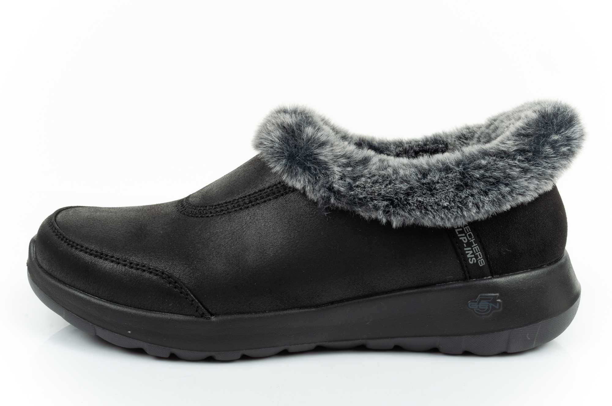 Buty zimowe Skechers ON-THE [175490/BKGY] SLIP-IN