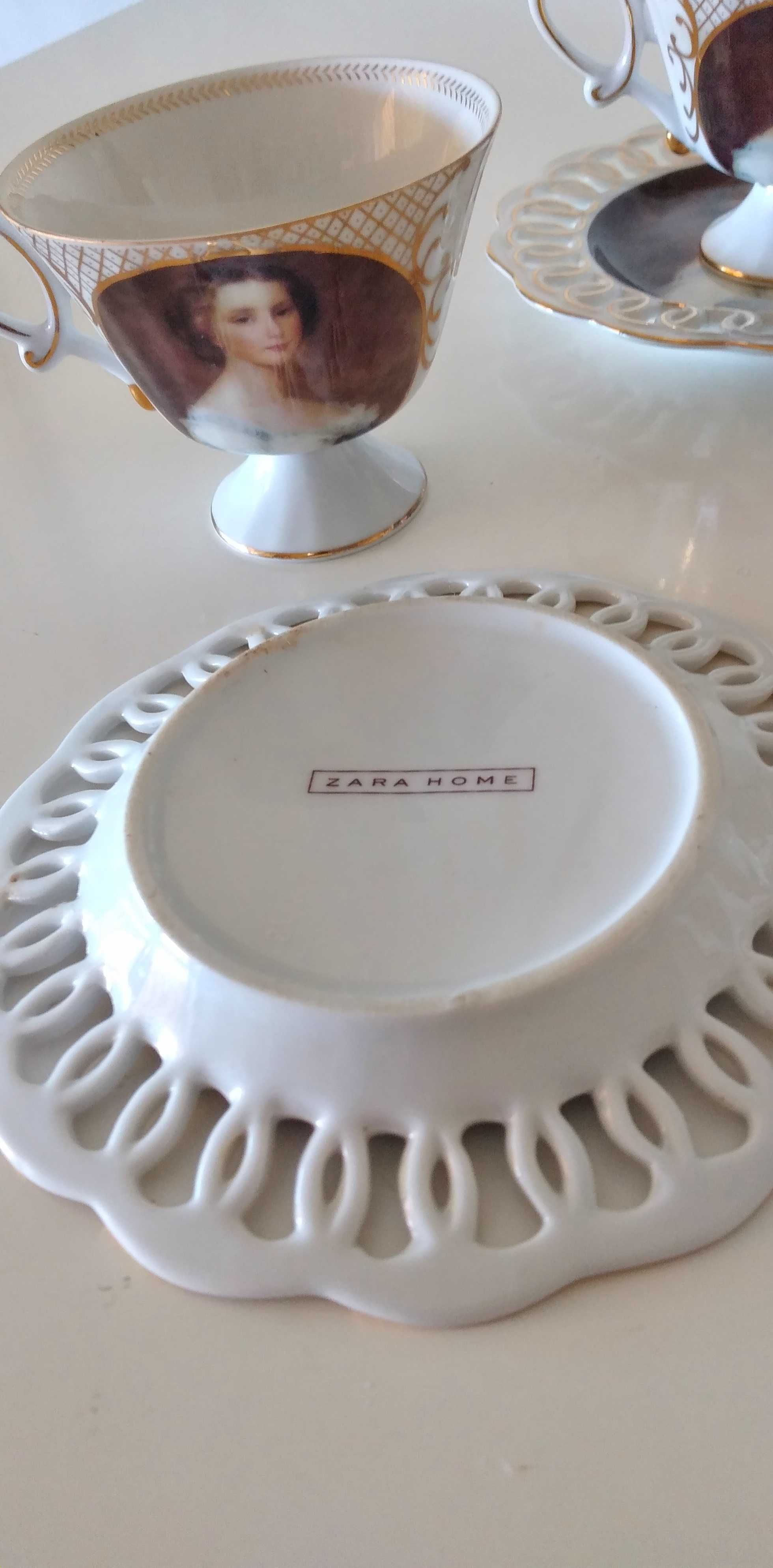 Set dois xícaras de chá em porcelana Zara home