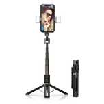 UCHWYT SELFIE - z odpinanym pilotem bluetooth, tripodem i lampami LED
