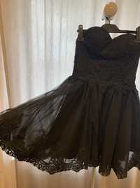 Czarna sukienka na BAL/ SYLWESTER r. M/L regulowana NOWA