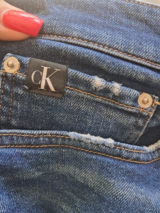 Calvin Klein Jeans dżinsy W32 L32 slim taper z przetarciami jeansy
