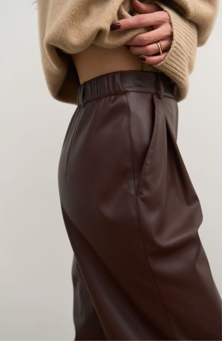 Продам брюкі шоколадні шкіряні