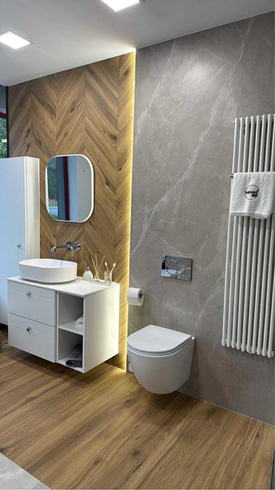 Szafka 60 cm lazienkowa z blatem umywalka do kompletowania ROCA