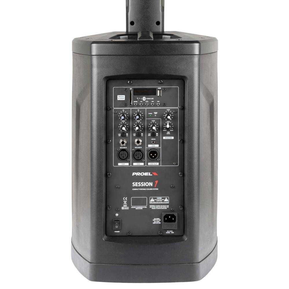 PROEL Session1 - Sistema amplificado 400W com mixer, MP3 e Bluetooth