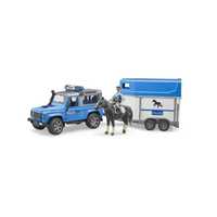 Zabawka Bruder Policyjny Land Rover Z Przyczepą Dla Konia I Figur