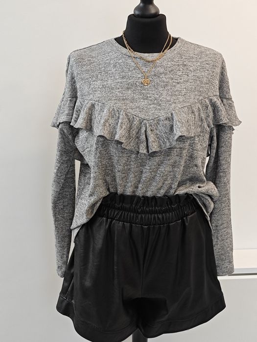 Szary cienki sweterek z falbanką - Atmosphere rozm. L/XL