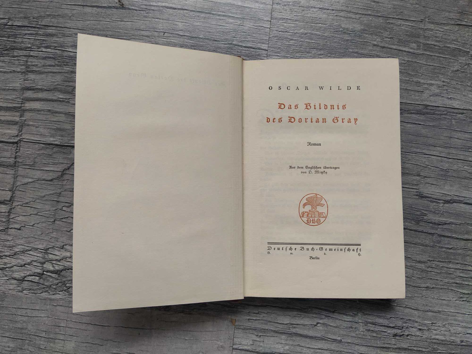 Das Bildnis Des Dorian Gray Oscar Wilde wydanie niemieckie szwabacha