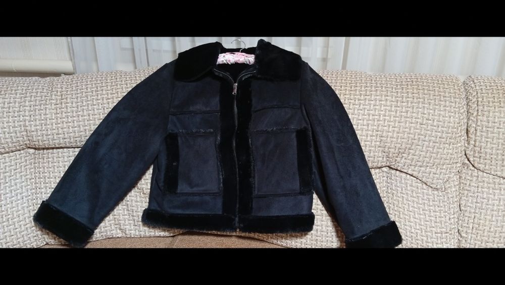 Укороченная куртка под замш размер 46