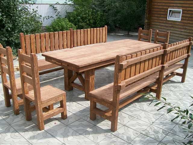 Мебельные комплекты из дерева для дома, дачи, бани, сада, кафе.