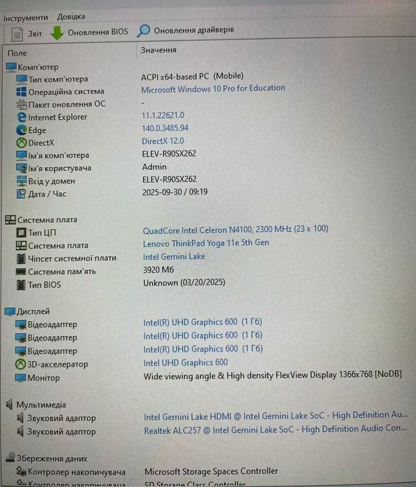Ноутбук Lenovo ThinkPad Yoga 11e 5th  11.6" HD IPS Touch