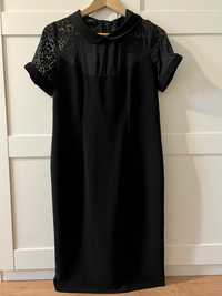 Elegancka mała czarna sukienka z siateczką w cętki Twin roz. 38