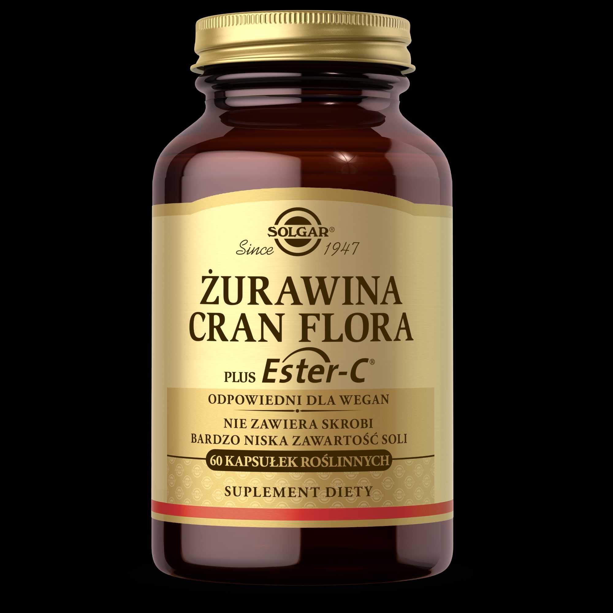 Solgar Żurawina CRAN FLORA plus Ester C 60 kaps.