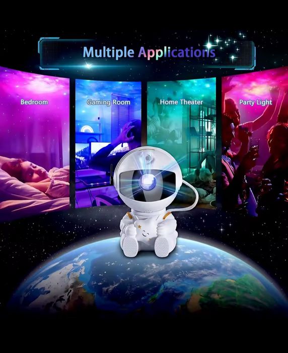 Лазерний нічник-проектор зоряного неба Астронавт з пультом керування