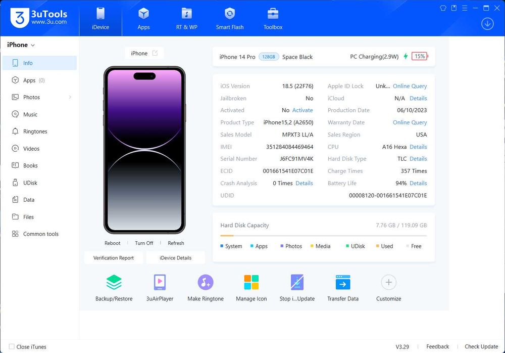 Oryginalna Płyta Główna Apple Iphone 14 Pro 128gb