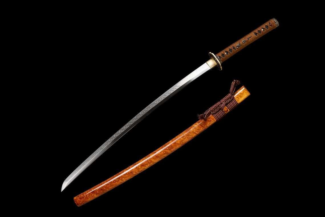 RĘKODZIEŁO - Miecz japoński samurajski Katana stal T10 szabla HAMON