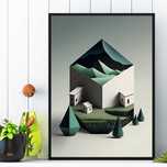plakat abstrakcja 3d, plakat obraz do pokoju trójwymiarowa abstrakcja