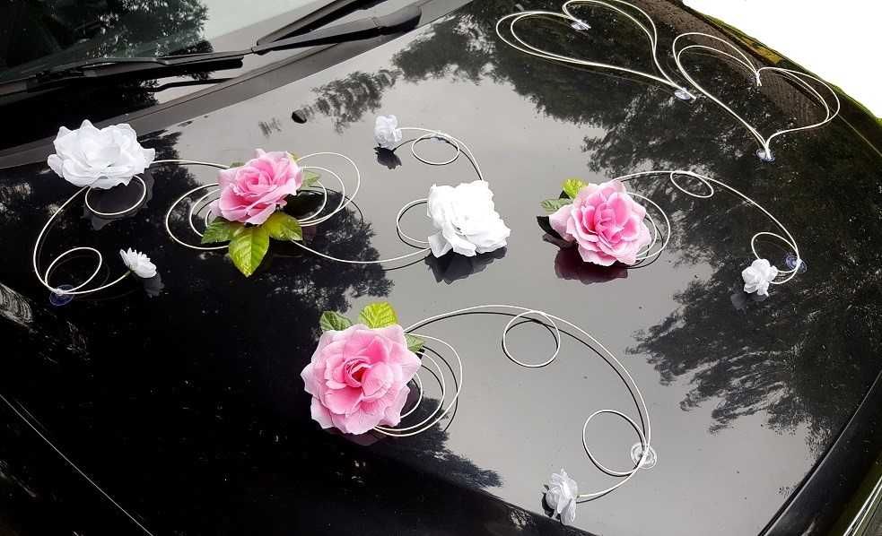 Dekoracja samochodu ozdoby na auto do ślubu Serca