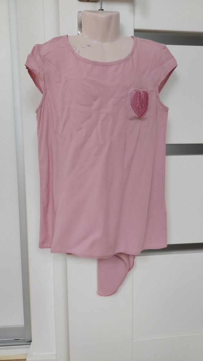 bluzka dziewczęca letnia koszulka tshirt tunika r. 140