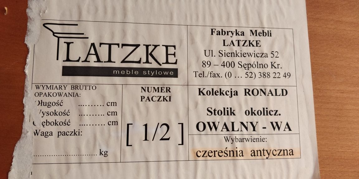 Stół drewniany kawowy latzke RONALD