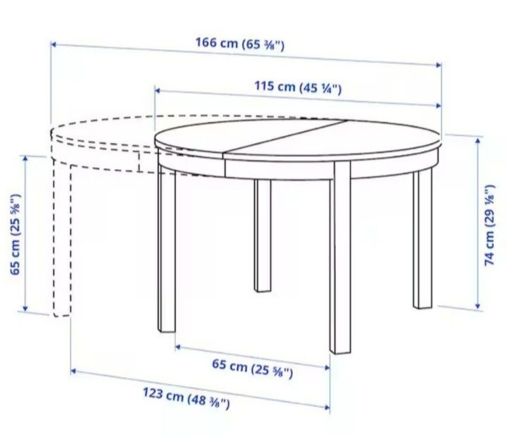 Stół rozkładany, okrągły, Bjorsta ze sklepiu Ikea