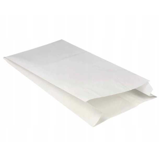 Torebki papierowe fałdowe 180x65x350 białe a'1000 KARTON (18x35cm)