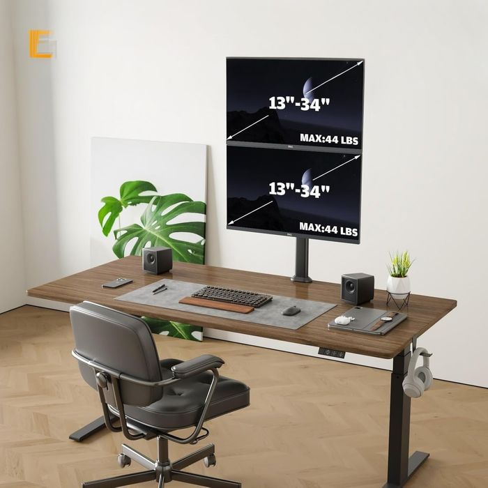 Przegubowy uchwyt biurkowy Hemudu do dwóch monitorów komputerowych 13-