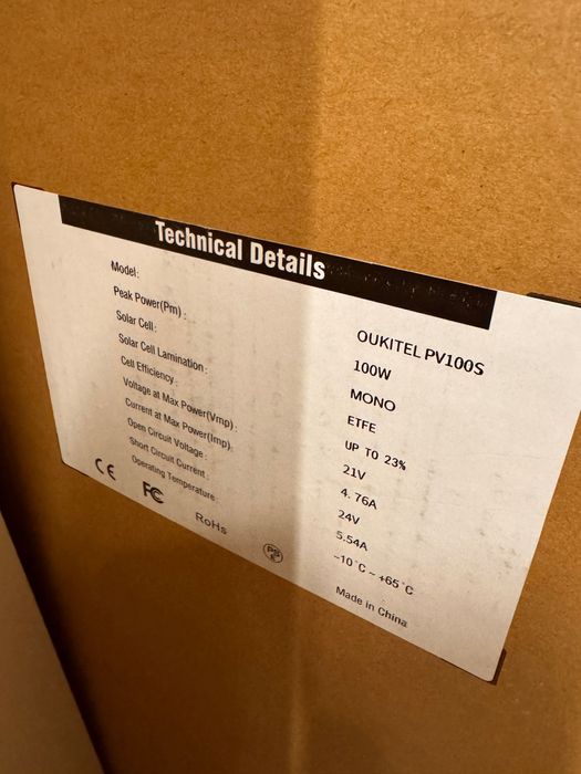 Портативна сонячна панель 100вт Oukitel pv100s нова