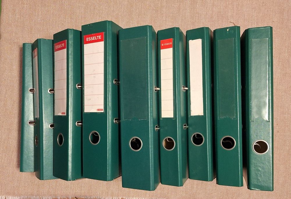 Segregatory 9 sztuk zielone różne grubości